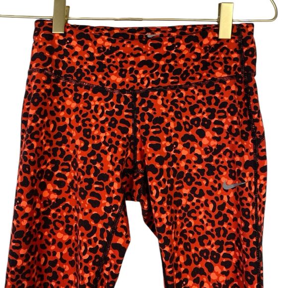 Nike Dri Fit Lotus Epic Run Crop Leggings  Leopard Women's X- Small 270 - Picture 2 of 9